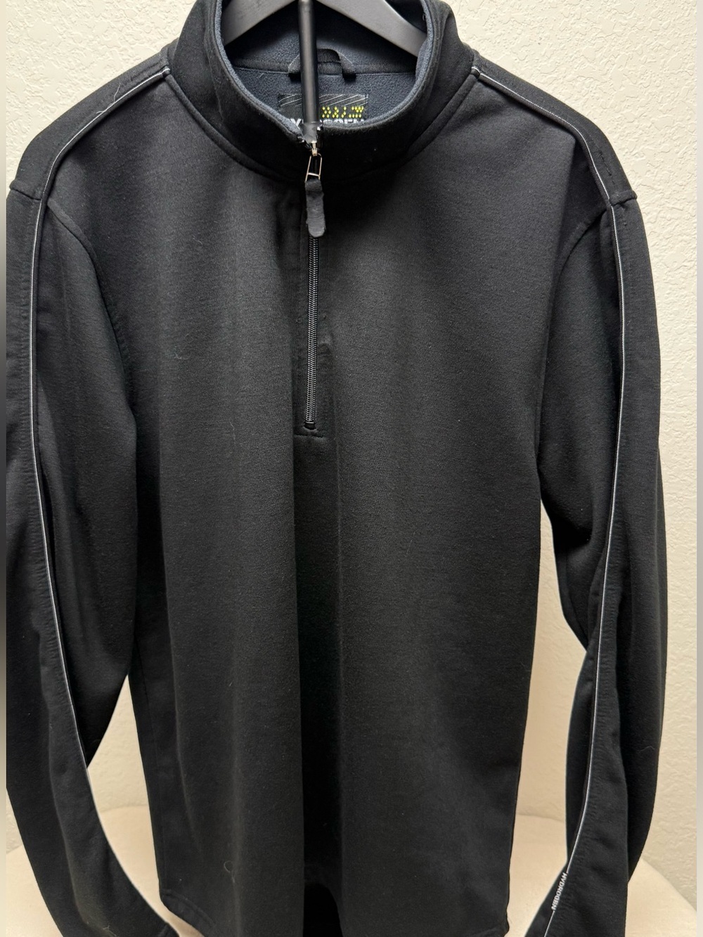 Hydrogen Black Pullover with White Contrast Stitching
